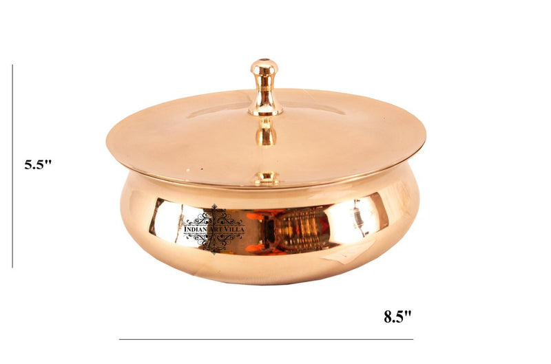 Pure Bronze Handmade Casserole With Lid Handcrafted in Matt Finish, Serveware, Tableware