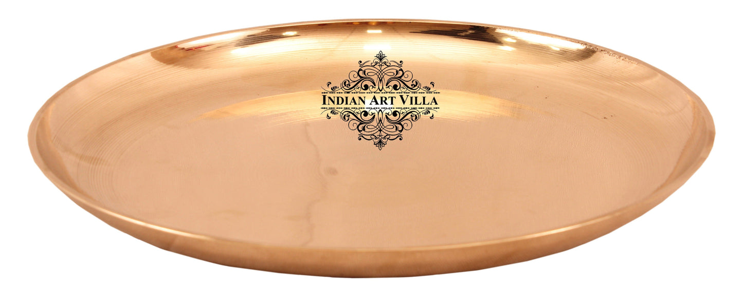 Bronze Serving Thali Plate Height 2.54 cm,  Dia 26.67 cm