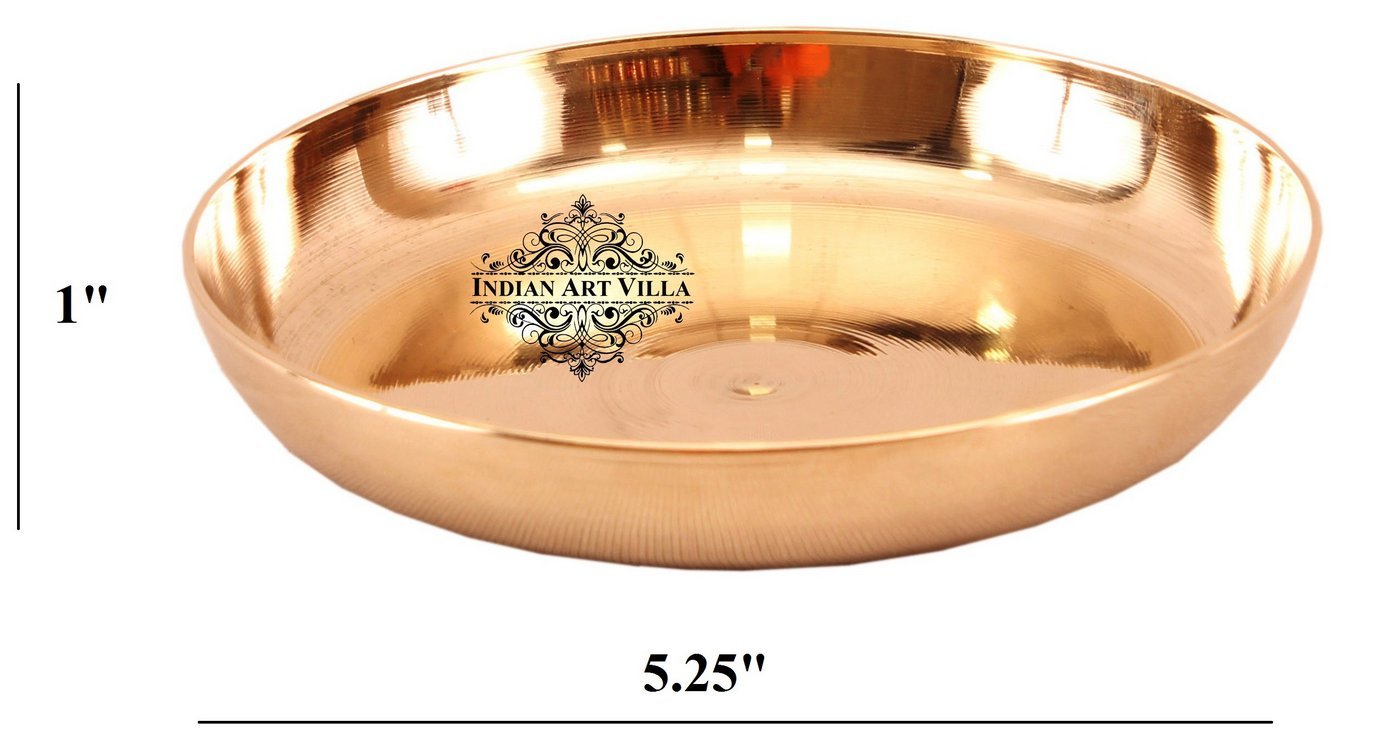 Handmade Pure Bronze Serving Thali | Plate with Plain Design, Serveware, Dinnerware, Tableware