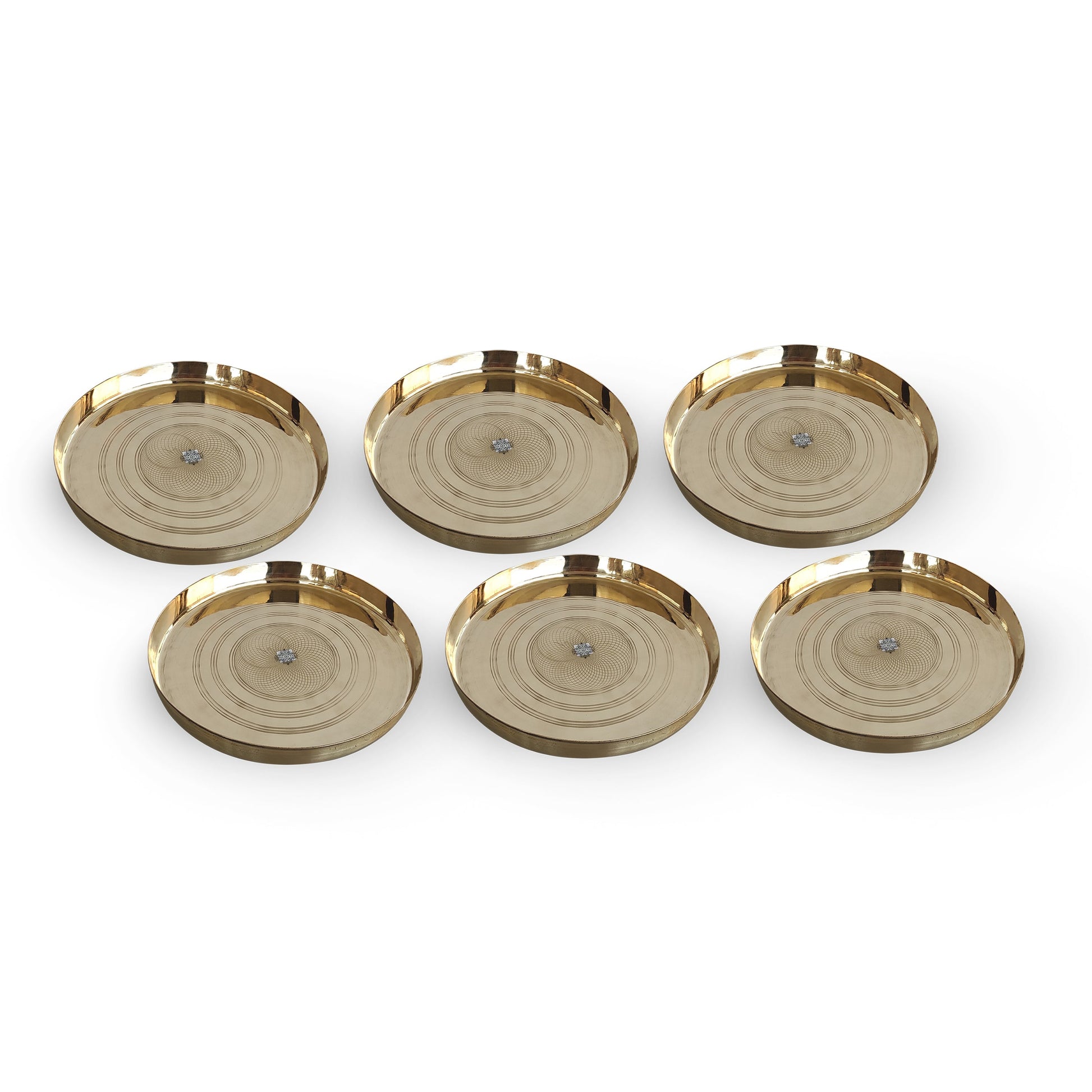 Premium Brass Decorative Plate with Intricate Circular Design - Ideal for Serving Dinner Dishes Home | Hotel | Restaurant |Tableware - 28.57 cm Diameter