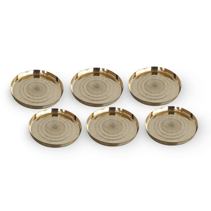 Premium Brass Decorative Plate with Intricate Circular Design - Ideal for Serving Dinner Dishes Home | Hotel | Restaurant |Tableware - 28.57 cm Diameter