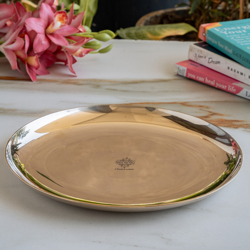 Pure Bronze Plate / Thali – Traditional Kansa Dinner Plate