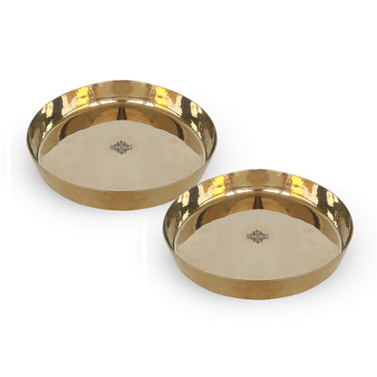 Bronze Thali Plate Plain, Dinner Serving Plate, Serving Dinner Dishes Home Hotel Restaurant Tableware