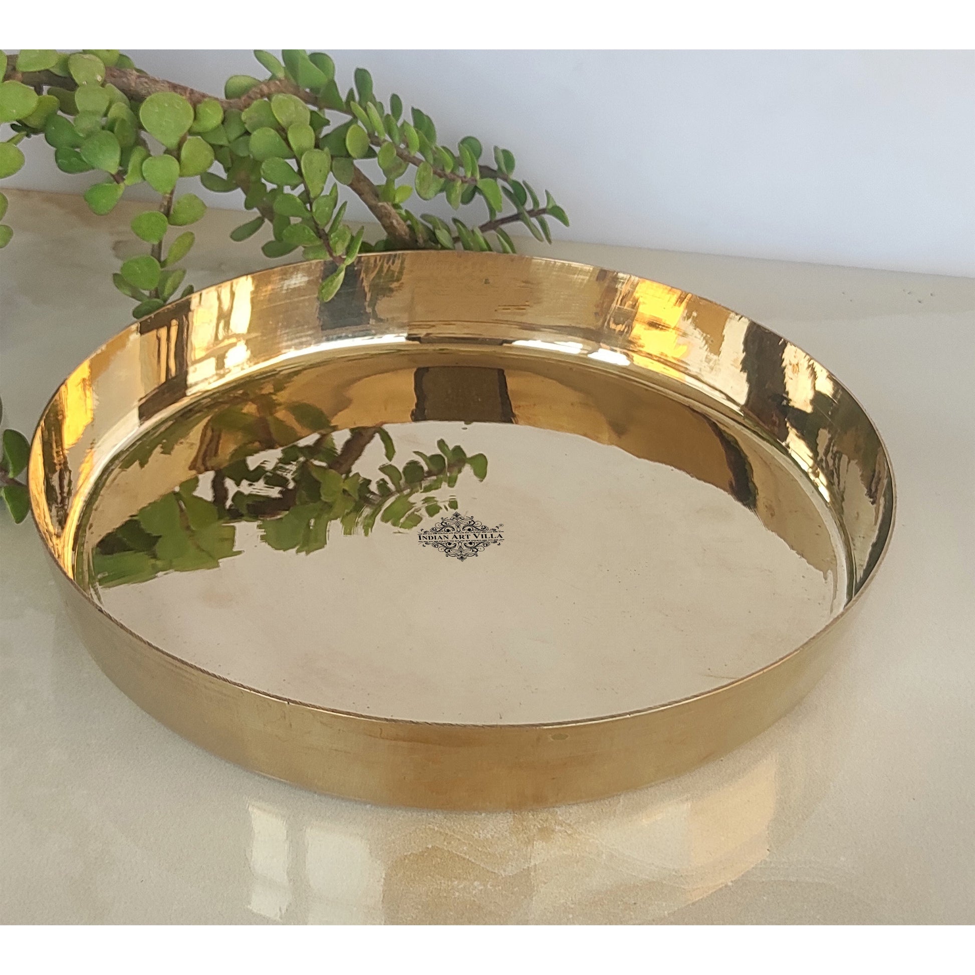 Bronze Thali Plate Plain, Dinner Serving Plate, Serving Dinner Dishes Home Hotel Restaurant Tableware