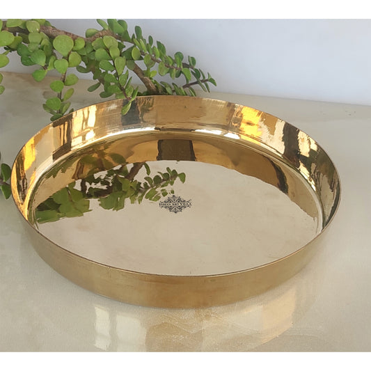 Bronze Thali Plate Plain, Dinner Serving Plate, Serving Dinner Dishes Home Hotel Restaurant Tableware