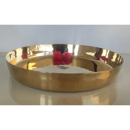 Bronze Thali Plate Plain, Dinner Serving Plate, Serving Dinner Dishes Home Hotel Restaurant Tableware