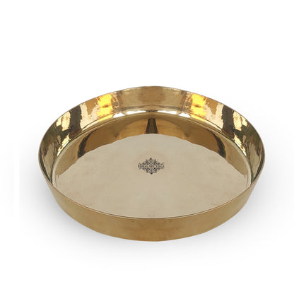 Bronze Thali Plate Plain, Dinner Serving Plate, Serving Dinner Dishes Home Hotel Restaurant Tableware