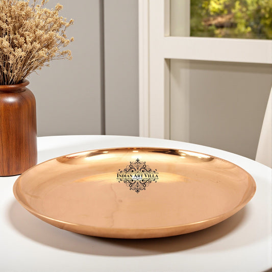 Bronze Serving Thali Plate Height 2.54 cm,  Dia 26.67 cm