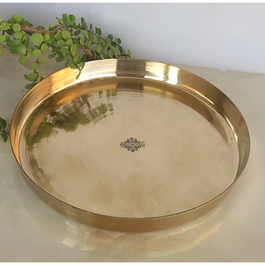 Bronze/Kansa Thali, Dinner Serving Plate, Serving Dinner Dishes Home Hotel Restaurant Tableware, Diameter- 30.48 cm