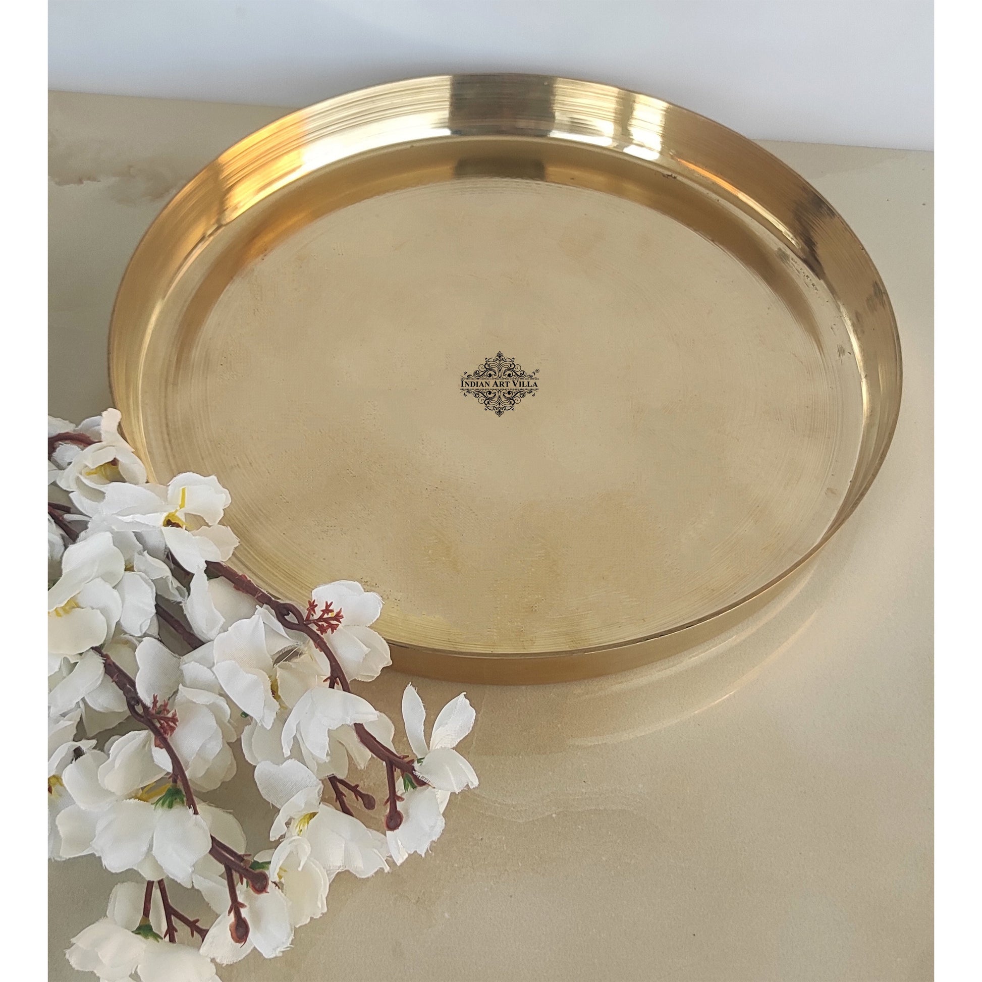Bronze/Kansa Thali, Dinner Serving Plate, Serving Dinner Dishes Home Hotel Restaurant Tableware, Diameter- 30.48 cm