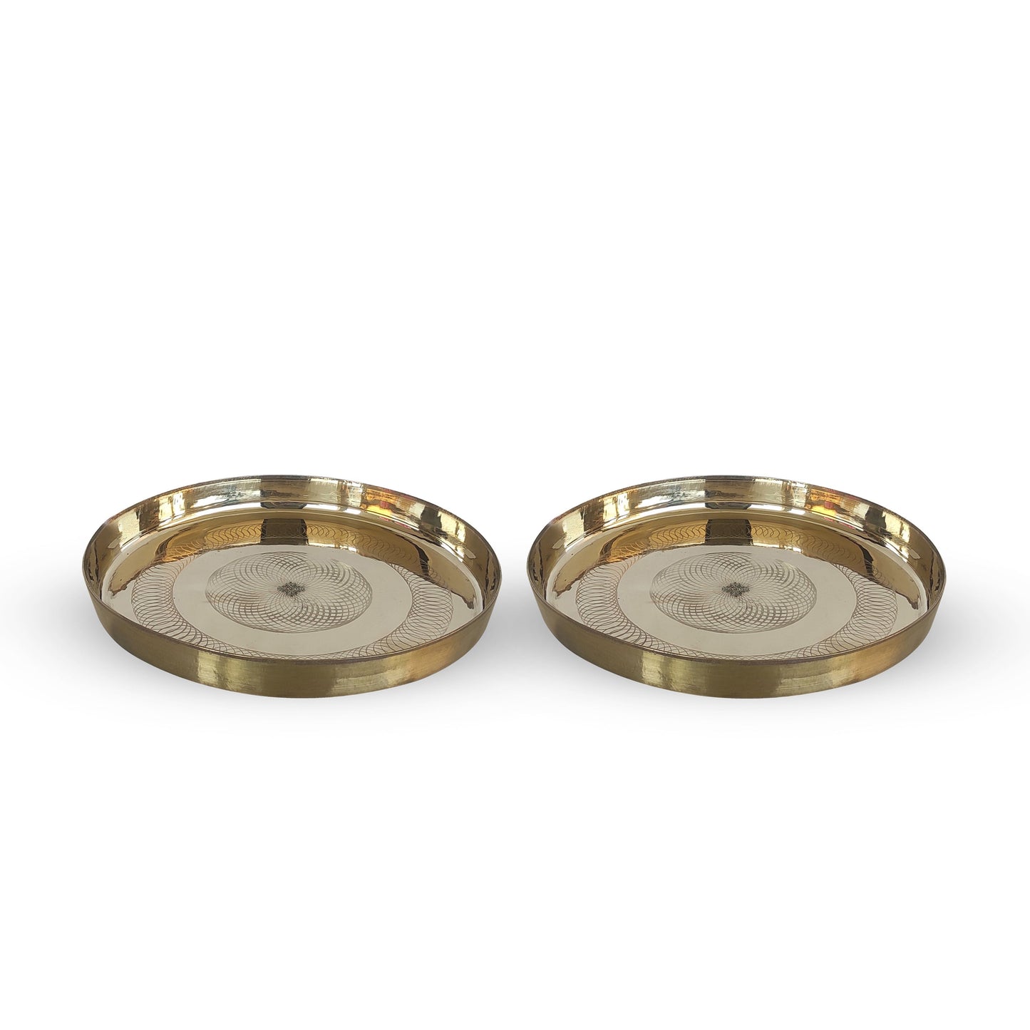 Bronze/Kansa Thali With Flower of Life Design, Dinner Serving Plate, Serving Dinner Dishes Home Hotel Restaurant Tableware, Diameter- 29.21 cm