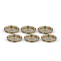 Bronze/Kansa Thali With Flower of Life Design, Dinner Serving Plate, Serving Dinner Dishes Home Hotel Restaurant Tableware, Diameter- 29.21 cm
