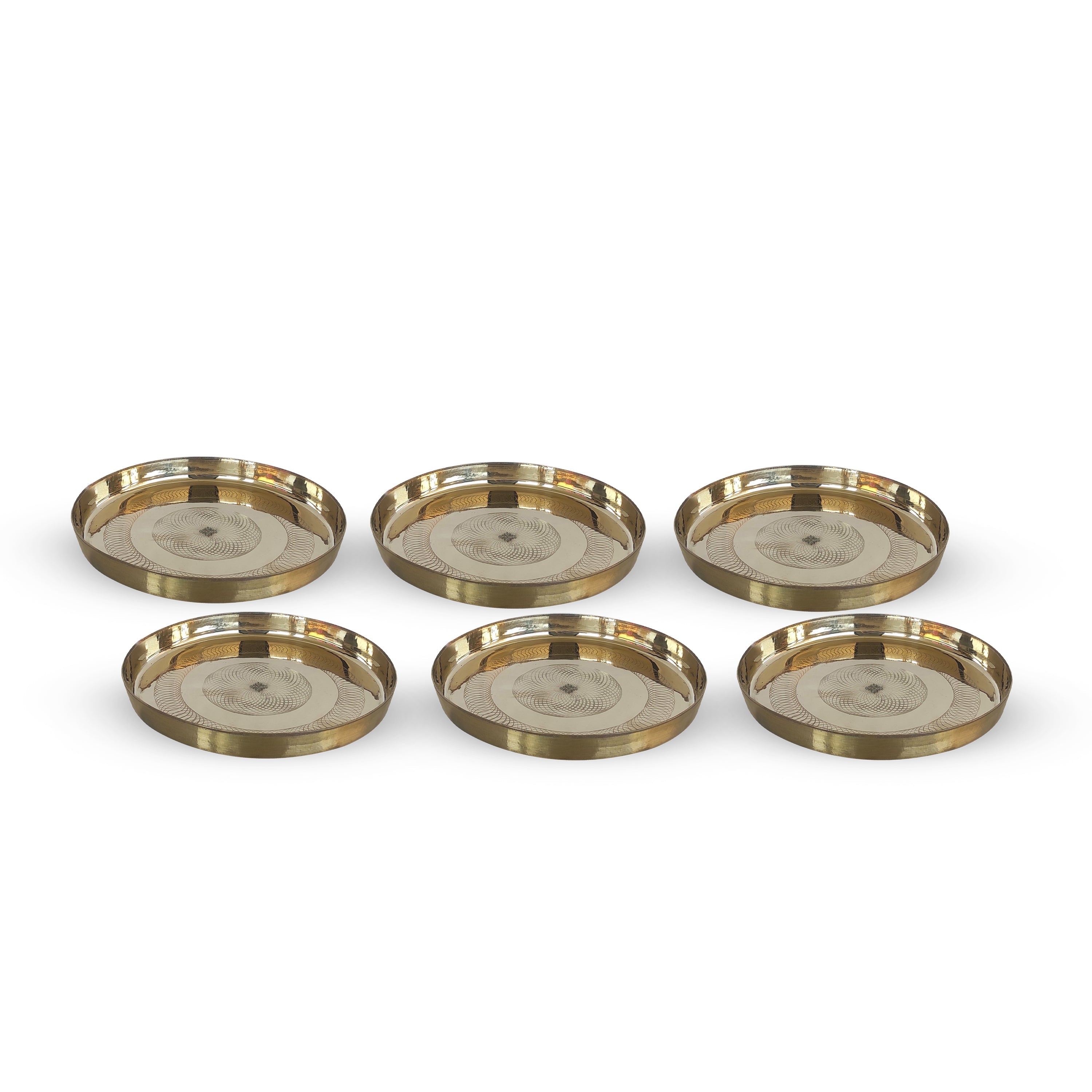 Bronze/Kansa Thali With Flower of Life Design, Dinner Serving Plate, Serving Dinner Dishes Home Hotel Restaurant Tableware, Diameter- 29.21 cm