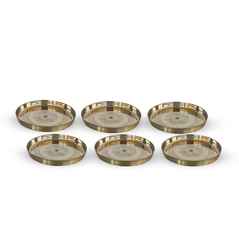Bronze/Kansa Thali With Flower of Life Design, Dinner Serving Plate, Serving Dinner Dishes Home Hotel Restaurant Tableware, Diameter- 29.21 cm