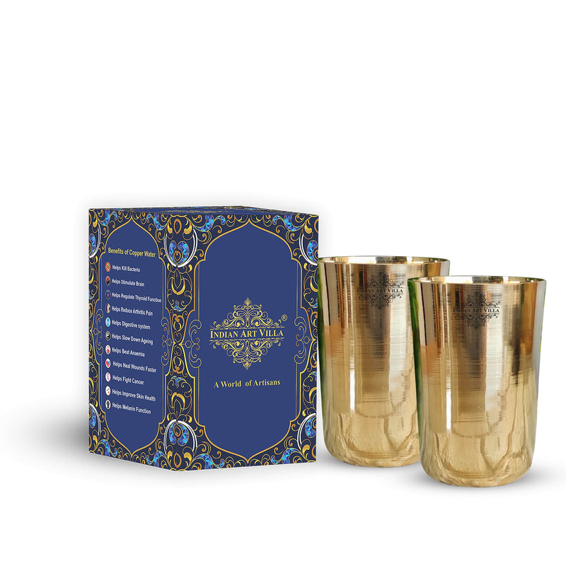 Handcrafted Pure Bronze Plain Design Gold Glass, Volume 350ml