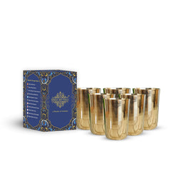 Handcrafted Pure Bronze Plain Design Gold Glass, Volume 350ml