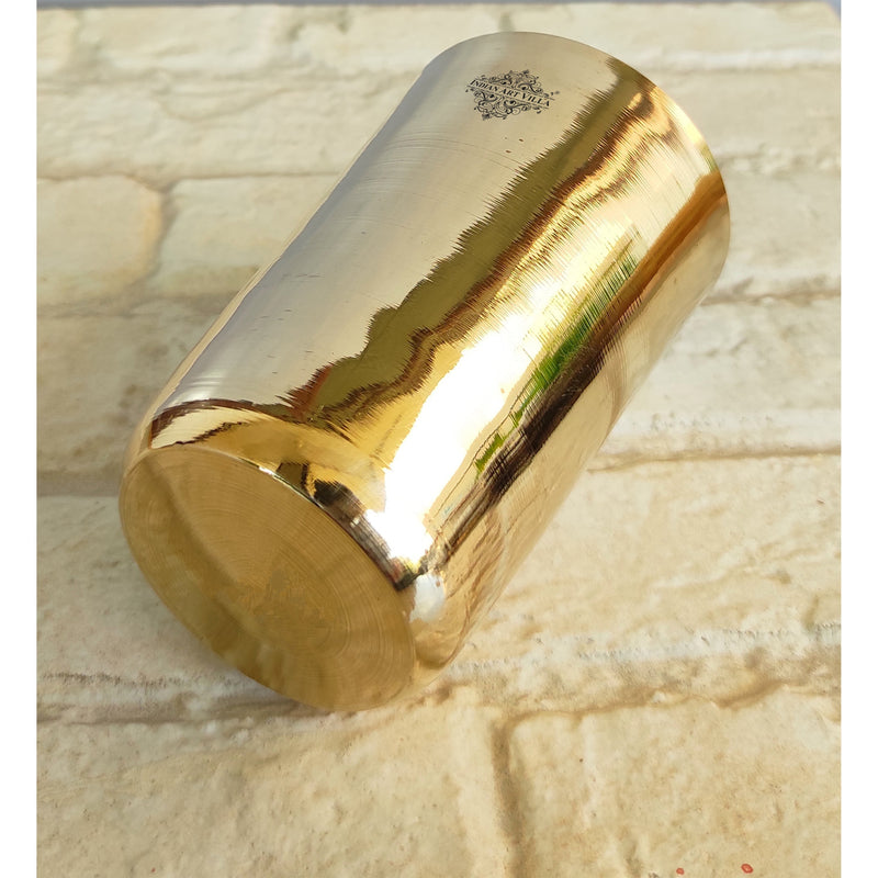 Handcrafted Pure Bronze Plain Design Gold Glass, Volume 350ml