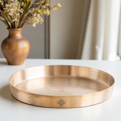 Bronze Dinnerware Thali,  Traditional Matte Finish Kansa Plate, Tableware and dinnerware