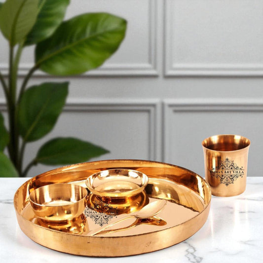 Pure Bronze Best Quality Handmade 5 Piece Dinner Set, Dinnerware, Tableware