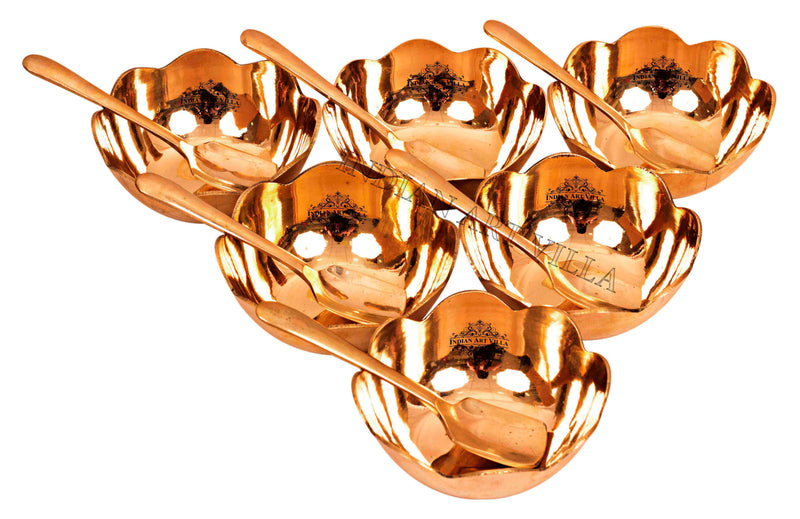 Premium Bronze/ Kansa Ice Cream Bowl Set with Spoons – Perfect for Celebration