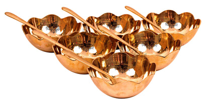 Premium Bronze/ Kansa Ice Cream Bowl Set with Spoons – Perfect for Celebration