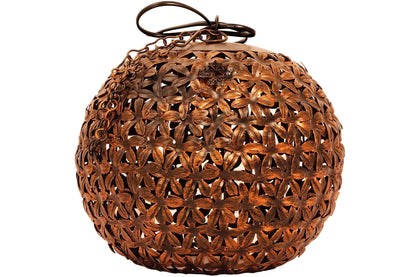 Pure Iron Leafe Design Lamp, Home Decore Gift item, 24.38 cm, Brown