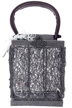 Handcrafted Iron Lamp with Handle, Decorative Items for Home, Hotel, Office, 12.70 cms