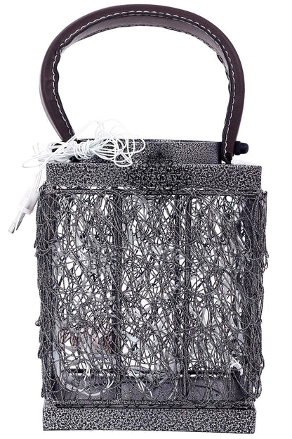 Handcrafted Iron Lamp with Handle, Decorative Items for Home, Hotel, Office, 12.70 cms