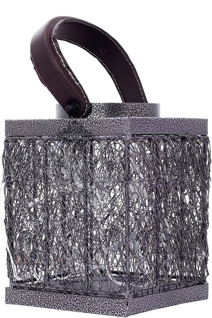 Handcrafted Iron Lamp with Handle, Decorative Items for Home, Hotel, Office, 12.70 cms