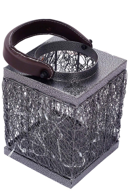 Handcrafted Iron Lamp with Handle, Decorative Items for Home, Hotel, Office, 12.70 cms