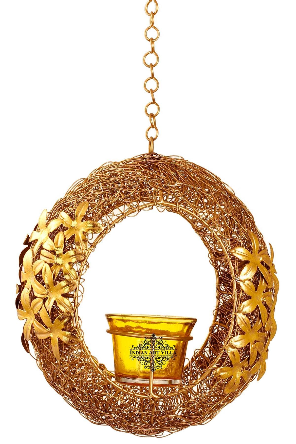 Pure Flower Design Round Shape Lamp, Height 19.05 CMS