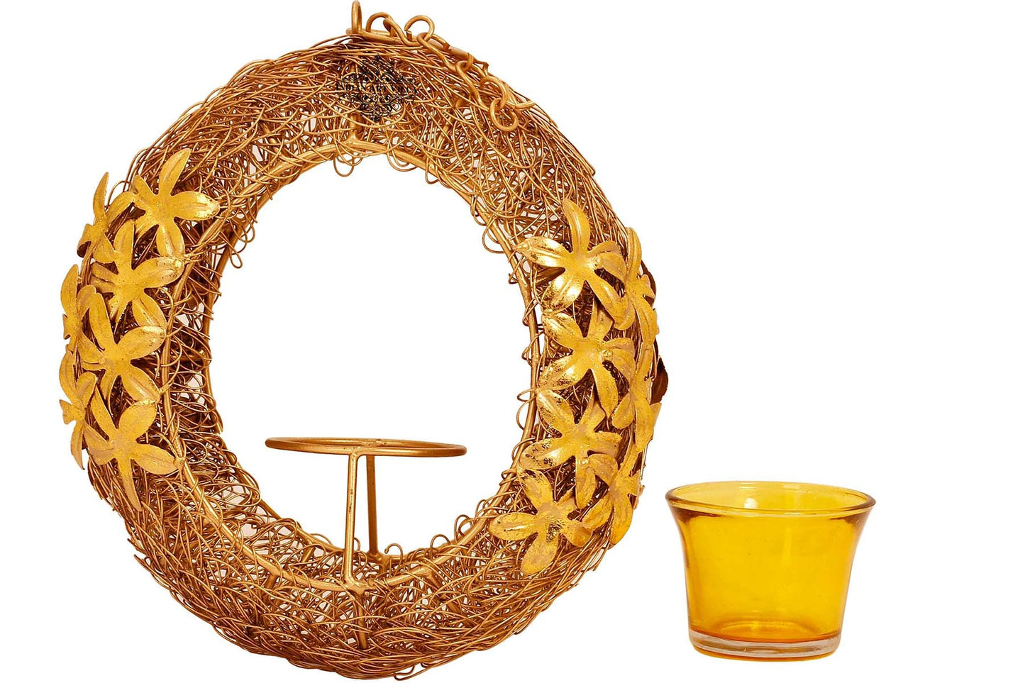 Pure Flower Design Round Shape Lamp, Height 19.05 CMS