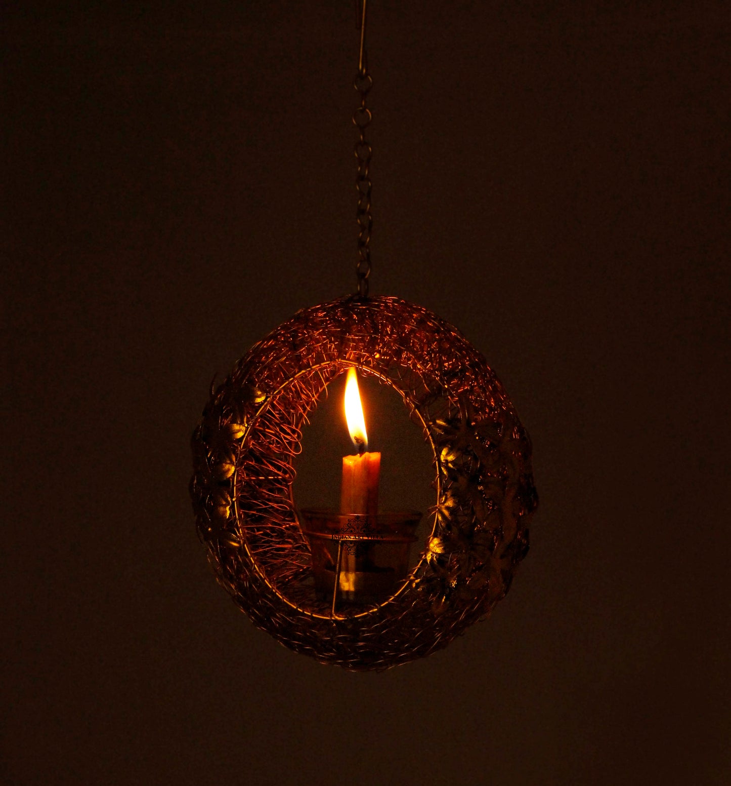 Pure Flower Design Round Shape Lamp, Height 19.05 CMS