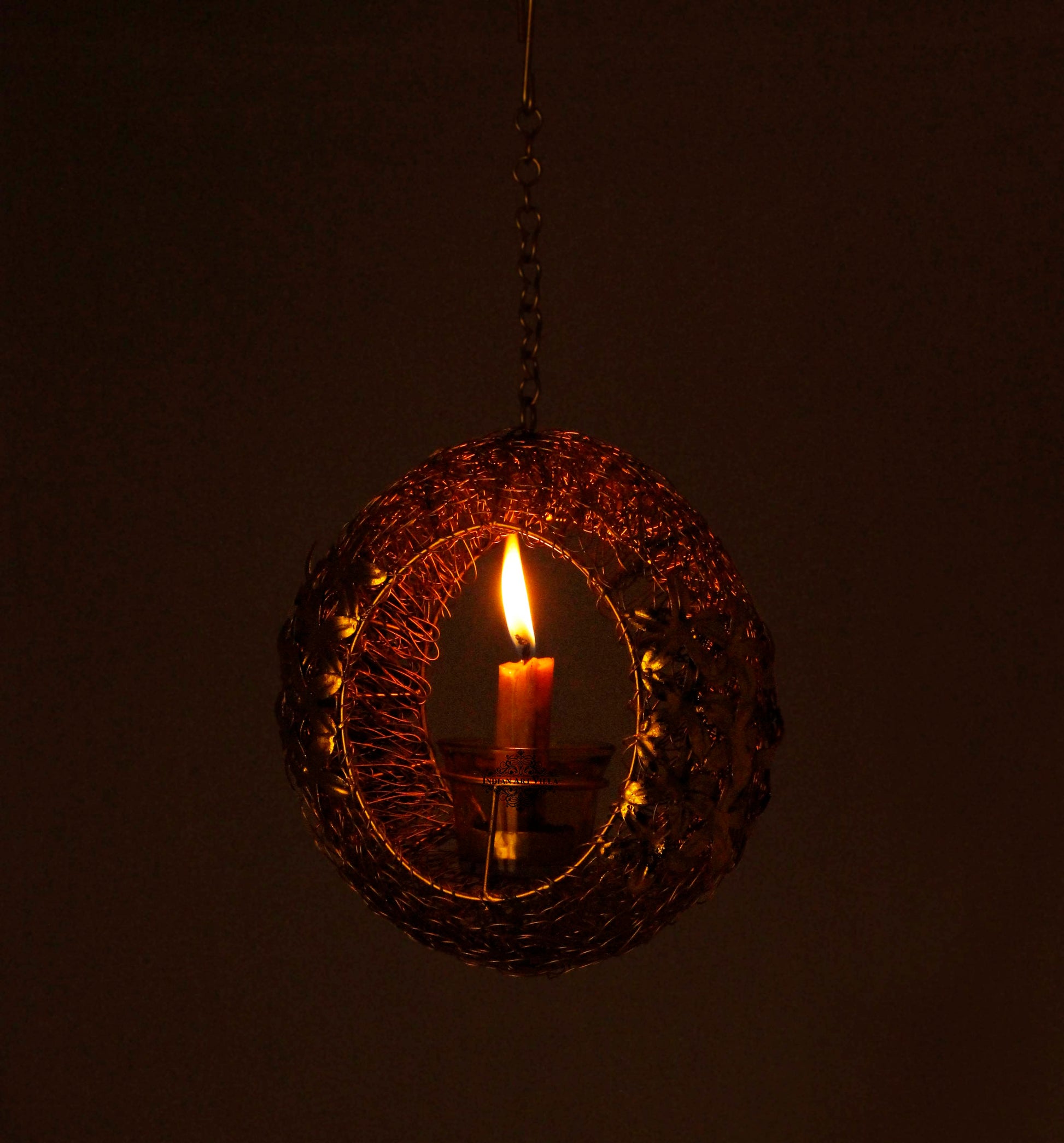 Pure Flower Design Round Shape Lamp, Height 19.05 CMS