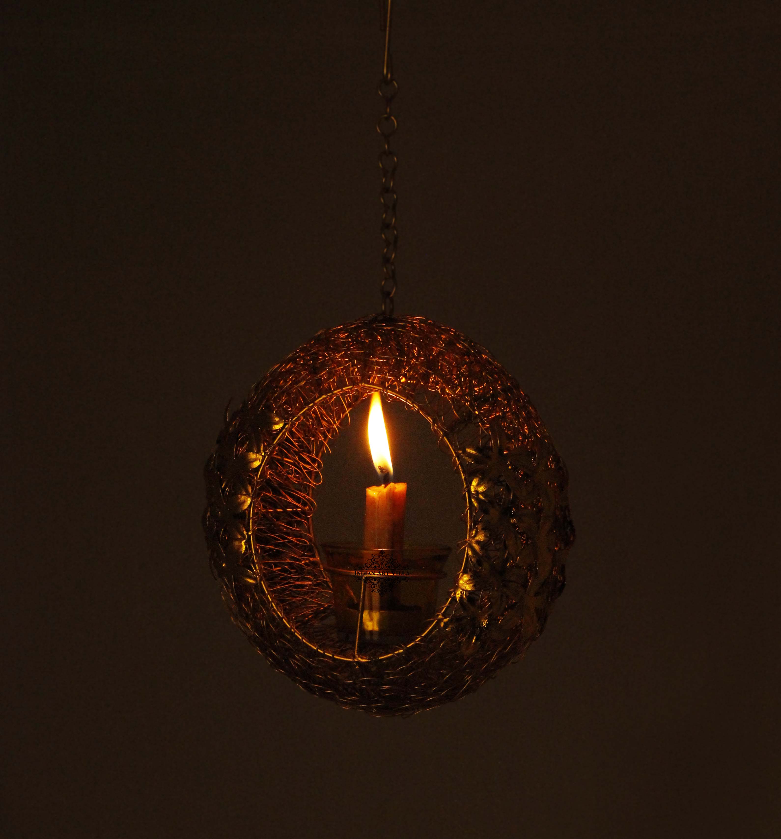 Pure Flower Design Round Shape Lamp, Height 19.05 CMS