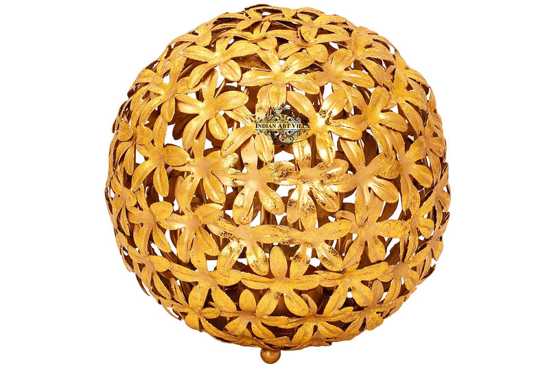 Handcrafted Iron Round Flower Design Lamp, Width 16.51 cm