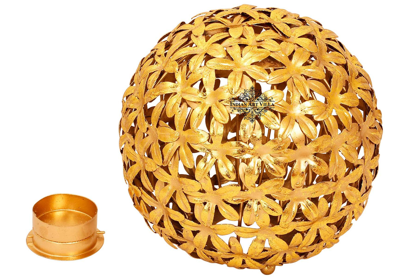 Handcrafted Iron Round Flower Design Lamp, Width 16.51 cm