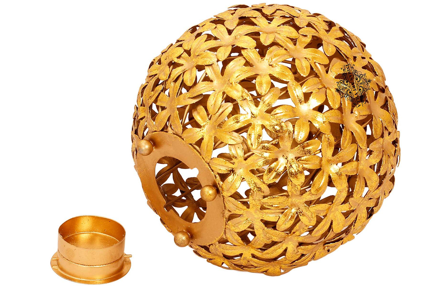 Handcrafted Iron Round Flower Design Lamp, Width 16.51 cm