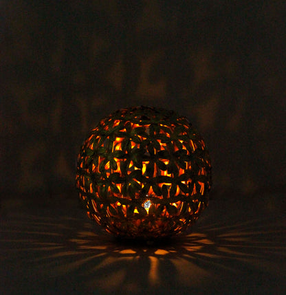 Handcrafted Iron Round Flower Design Lamp, Width 16.51 cm