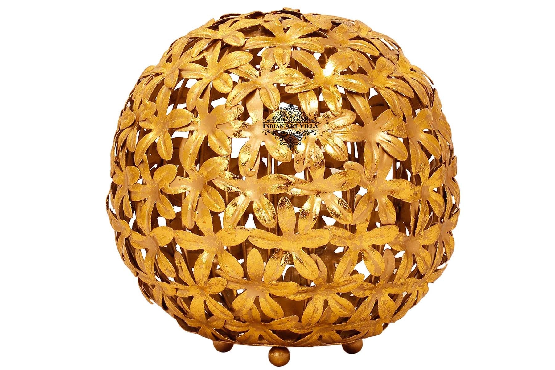 Handcrafted Iron Round Flower Design Lamp, Width 16.51 cm