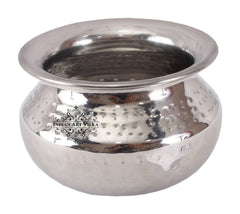 Handmade Steel Punjabi Handi with Hammered Design, Serveware & Tableware