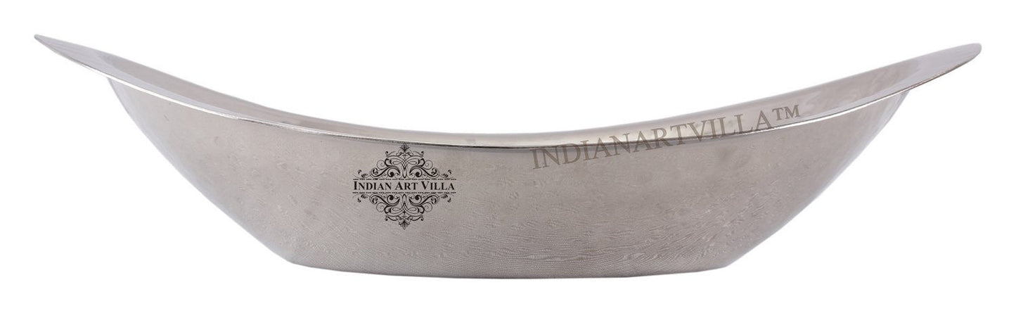 Steel Hammered Design Oval Bread Basket