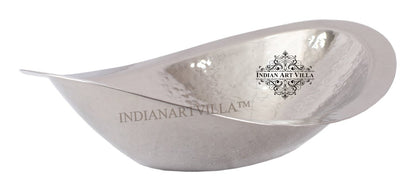 Steel Hammered Design Oval Bread Basket