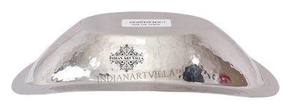 Steel Hammered Design Oval Bread Basket