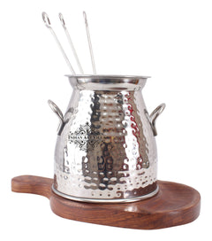 Steel Handmade Table Tandoor with 3 Skewers