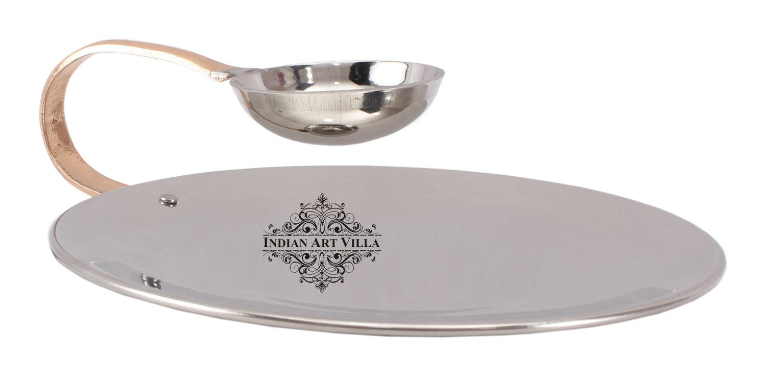 Pure Steel Hammered Design Chip N Dip Round Platter