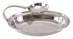 Pure Steel Hammered Design Chip N Dip Round Platter