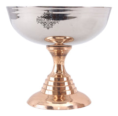 Pure Steel Ice Cream Cup with Copper Stand| A Blend of Elegance and Utility