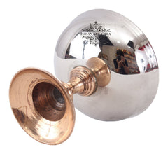 Pure Steel Ice Cream Cup with Copper Stand| A Blend of Elegance and Utility