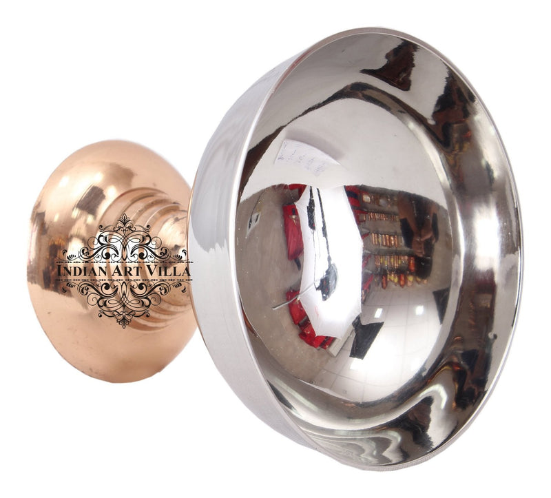 Pure Steel Ice Cream Cup with Copper Stand| A Blend of Elegance and Utility